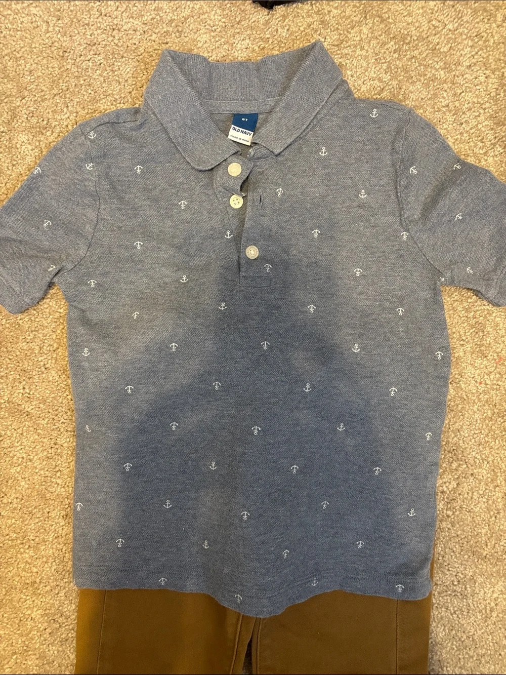 OldNavy boys 5t  Anchor-Print Polo Shirt and slim chinos